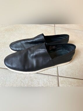 steve madden slip on leather shoes m 12 black
